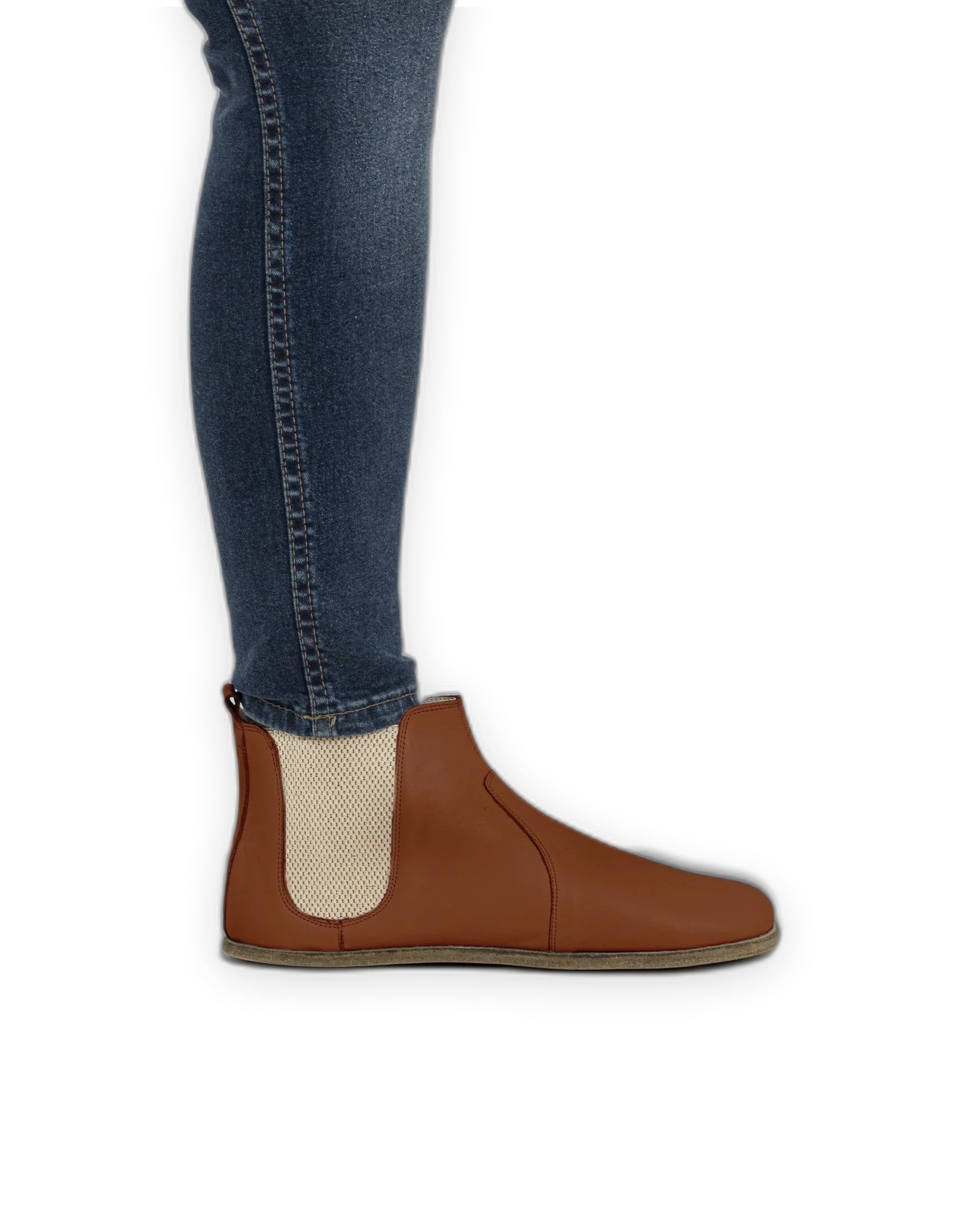 Pair Dark Brown Chelsea Boots - Barefoot Wide Toe Calf Leather | Bespoky