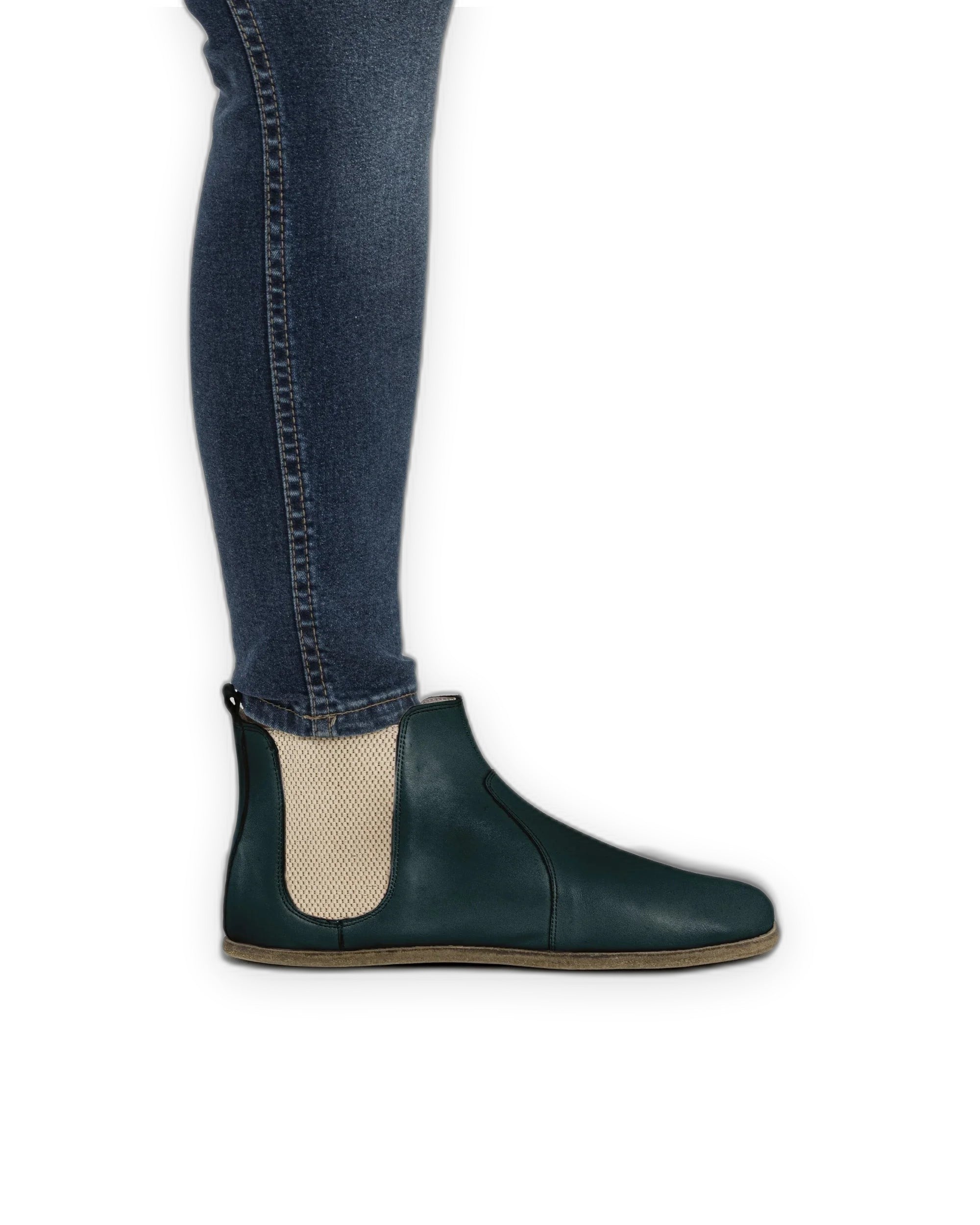 Back view Dark Green Chelsea Boots - Calf Leather Handcrafted | Bespoky