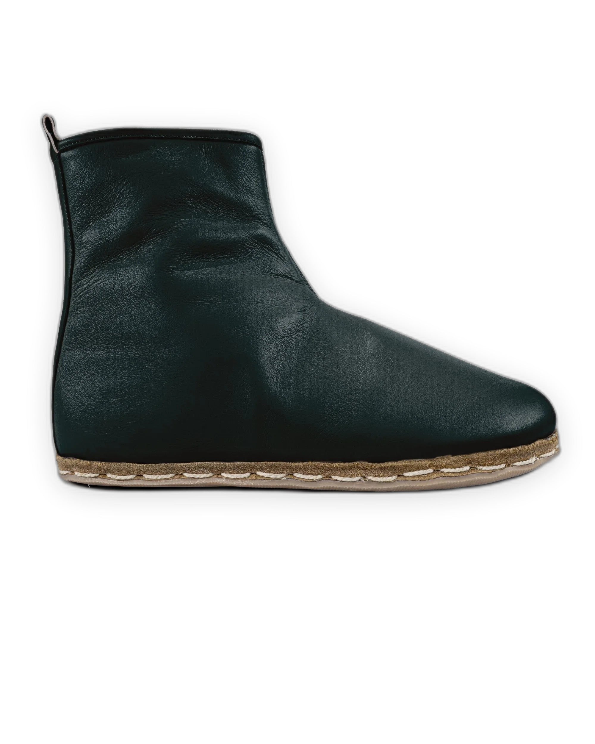 Side view Dark Green Chelsea Boots - Calf Leather Zero Drop | Bespoky