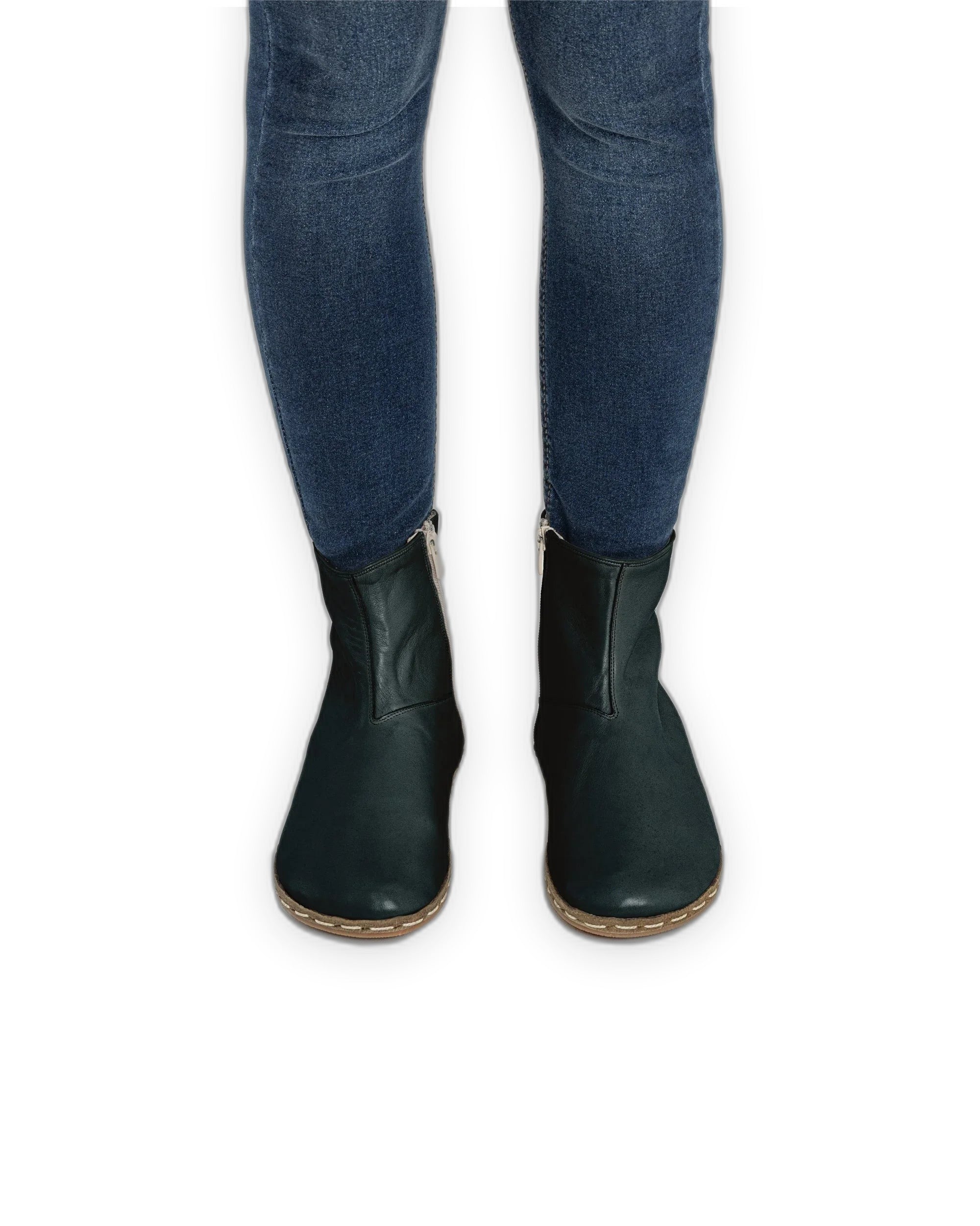 Detail Dark Green Chelsea Boots - Handcrafted Calf Leather Turkey | Bespoky