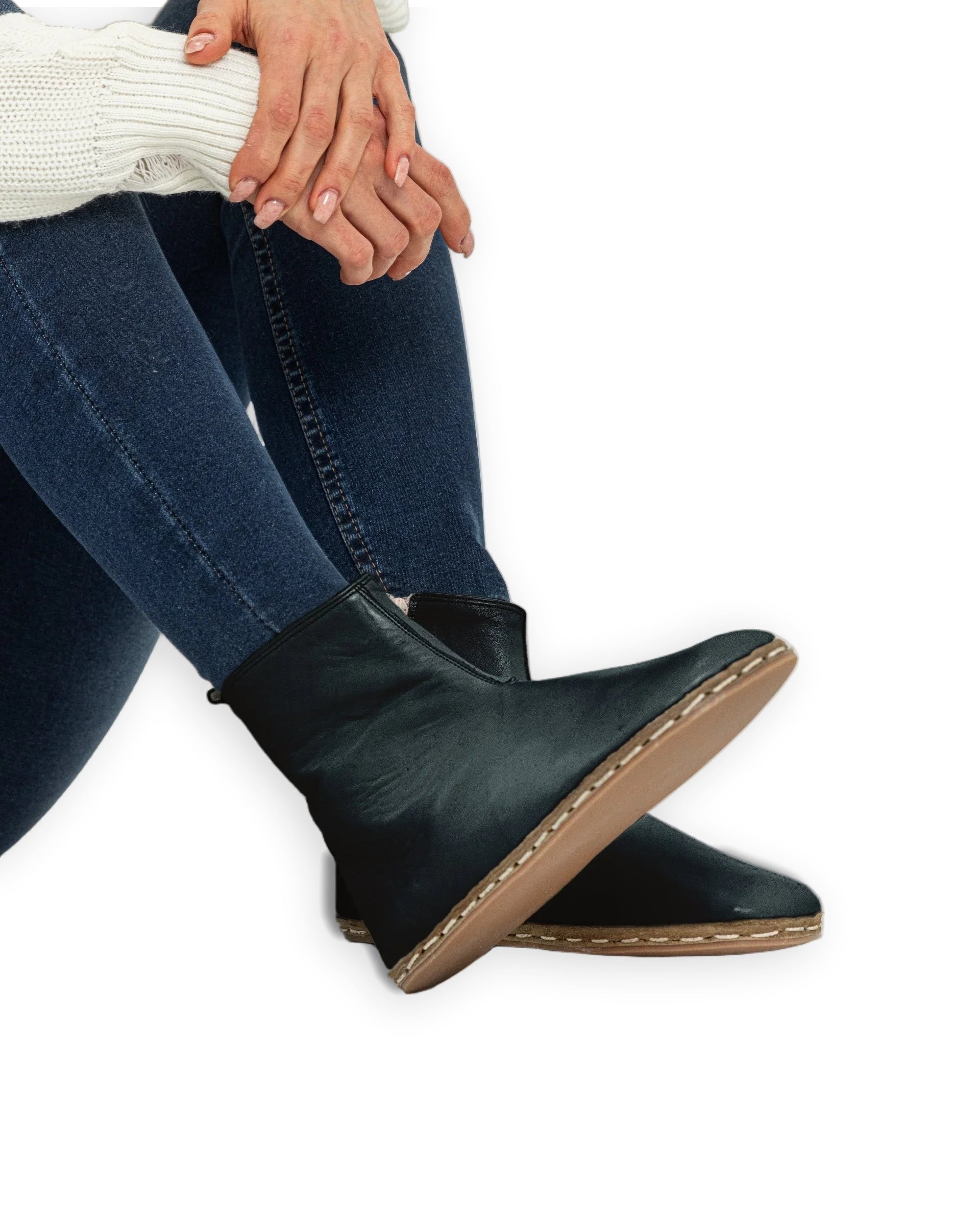 Women's Dark Green Chelsea Boots - Handcrafted Calf Leather Wide Toe Box | Bespoky