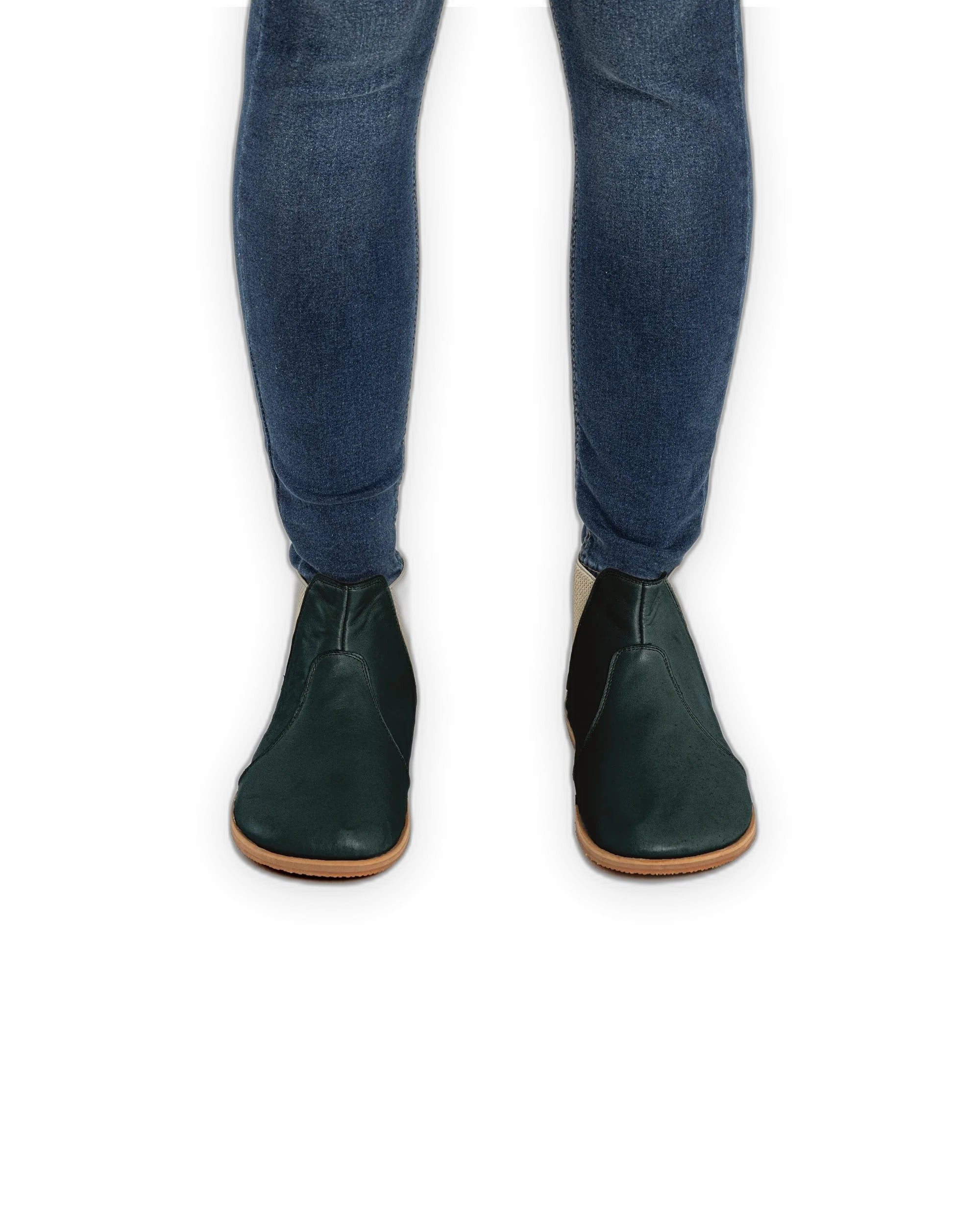 Detail Dark Green Chelsea Boots - Handcrafted Calf Leather Turkey | Bespoky