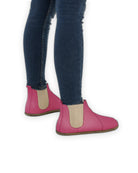 Pair Fuchsia Chelsea Boots - Barefoot Wide Toe Calf Leather | Bespoky
