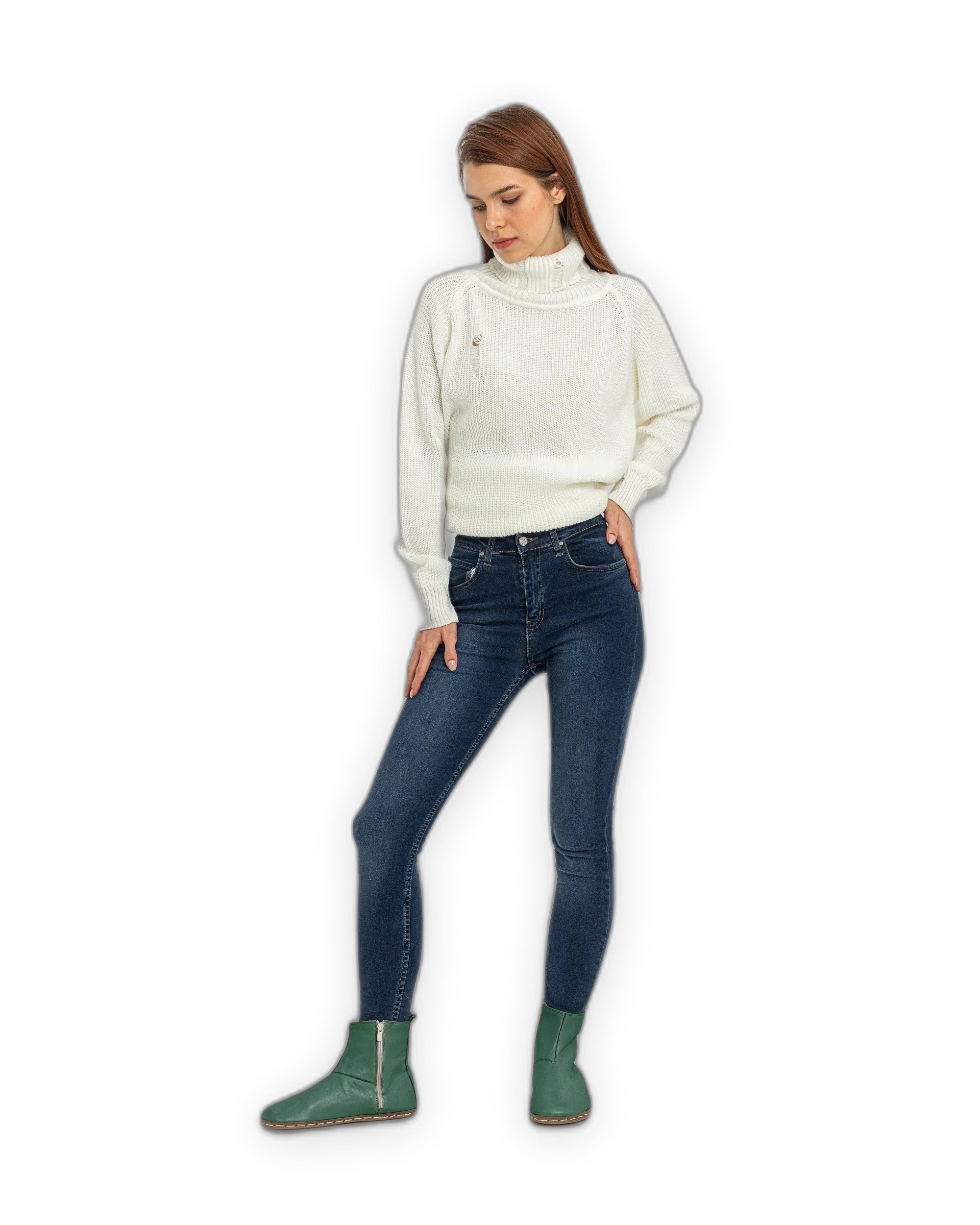 Side view Green Chelsea Boots - Calf Leather Zero Drop | Bespoky