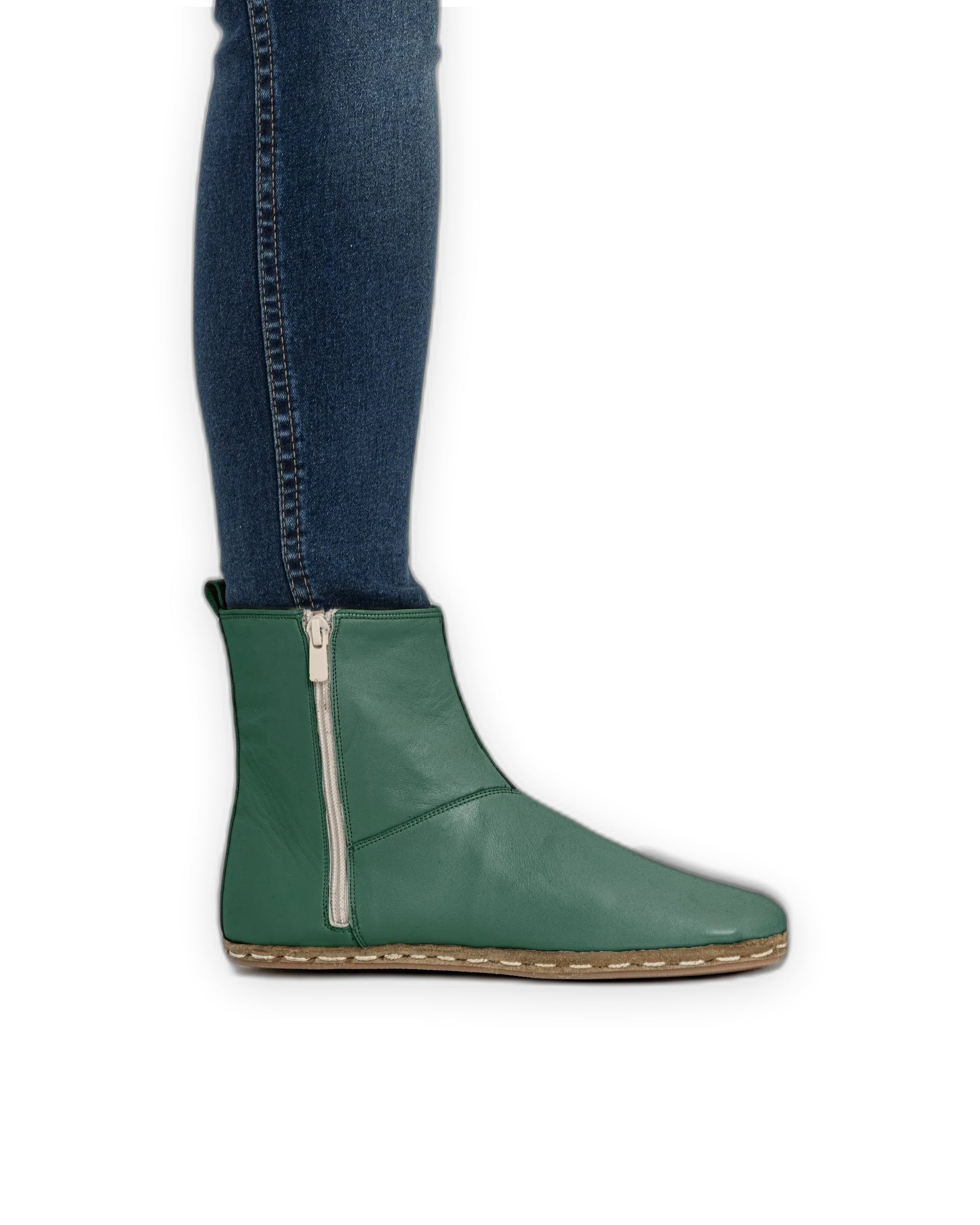 Top view Green Chelsea Boots - Handcrafted Calf Leather | Bespoky