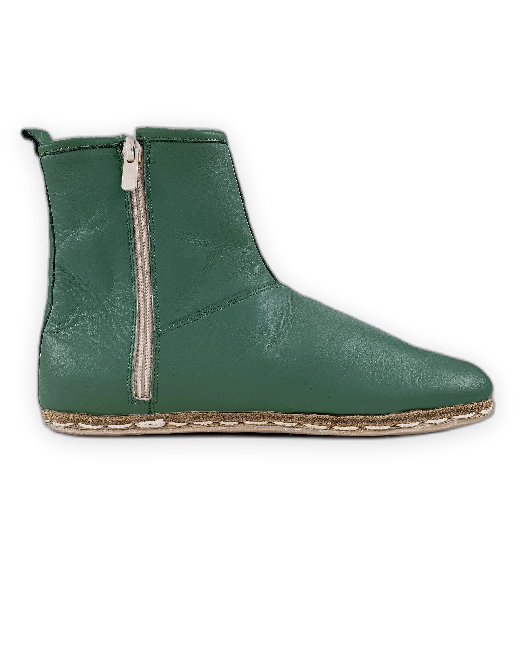 Detail Green Chelsea Boots - Handcrafted Calf Leather Turkey | Bespoky