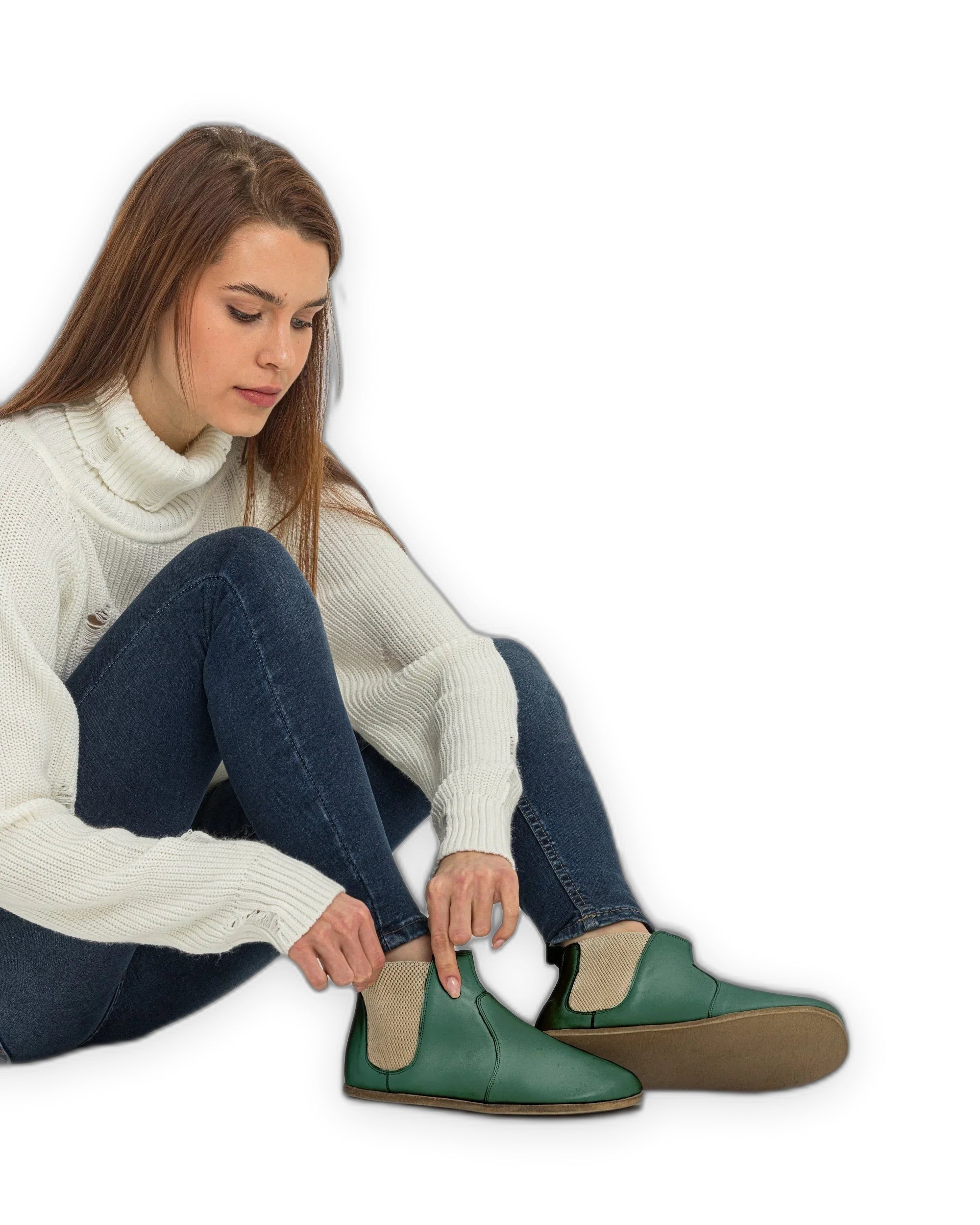 Top view Green Chelsea Boots - Handcrafted Calf Leather | Bespoky