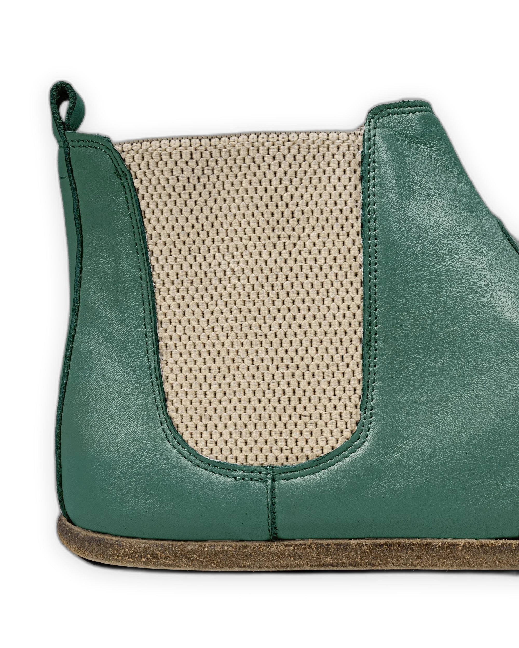 Detail Green Chelsea Boots - Handcrafted Calf Leather Turkey | Bespoky