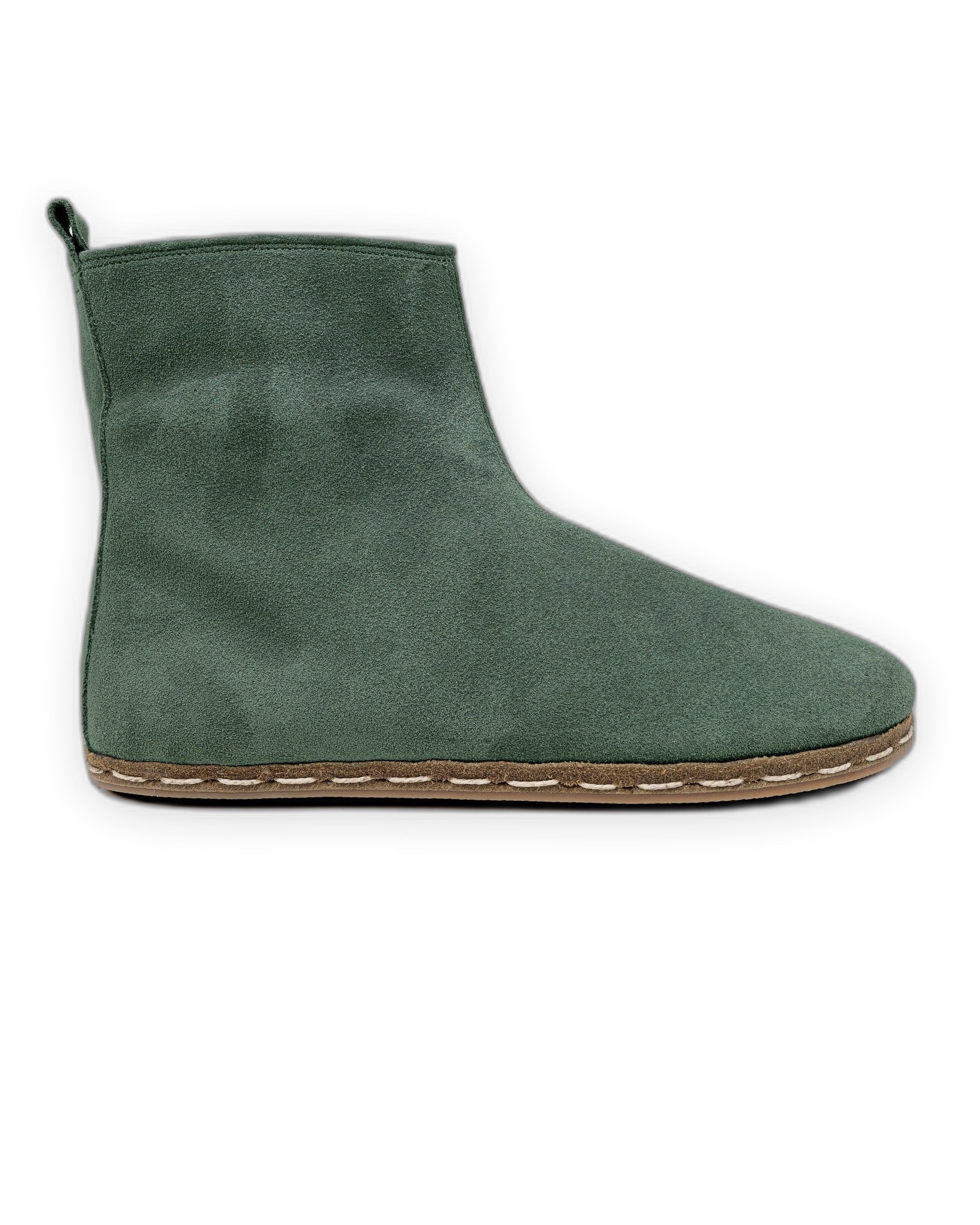 Side view Green Chelsea Boots - Calf Leather Zero Drop | Bespoky