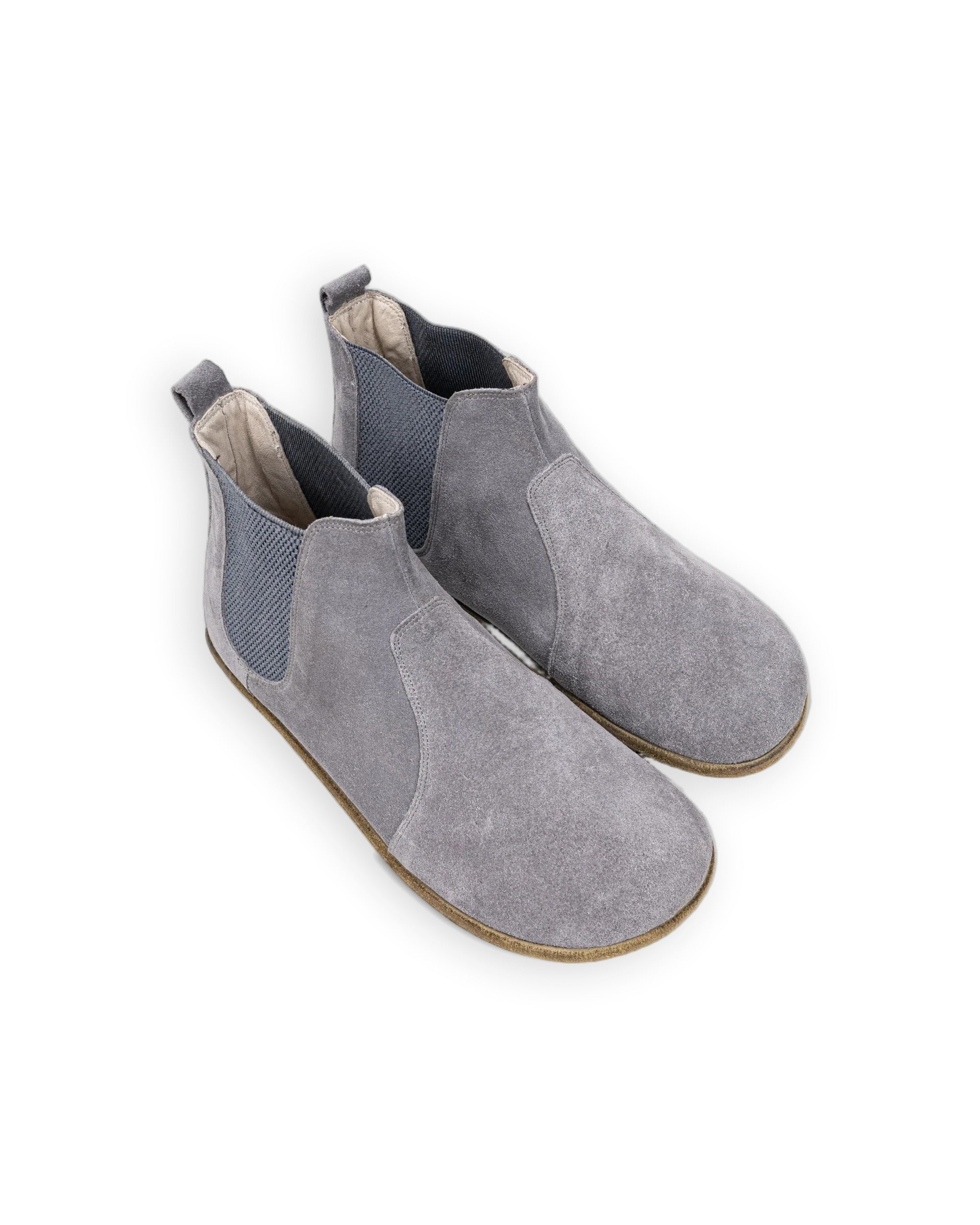 Women's Grey Chelsea Boots - Handcrafted Calf Leather Wide Toe Box | Bespoky