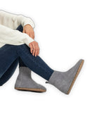 Women's Grey Chelsea Boots - Handcrafted Calf Leather Wide Toe Box | Bespoky
