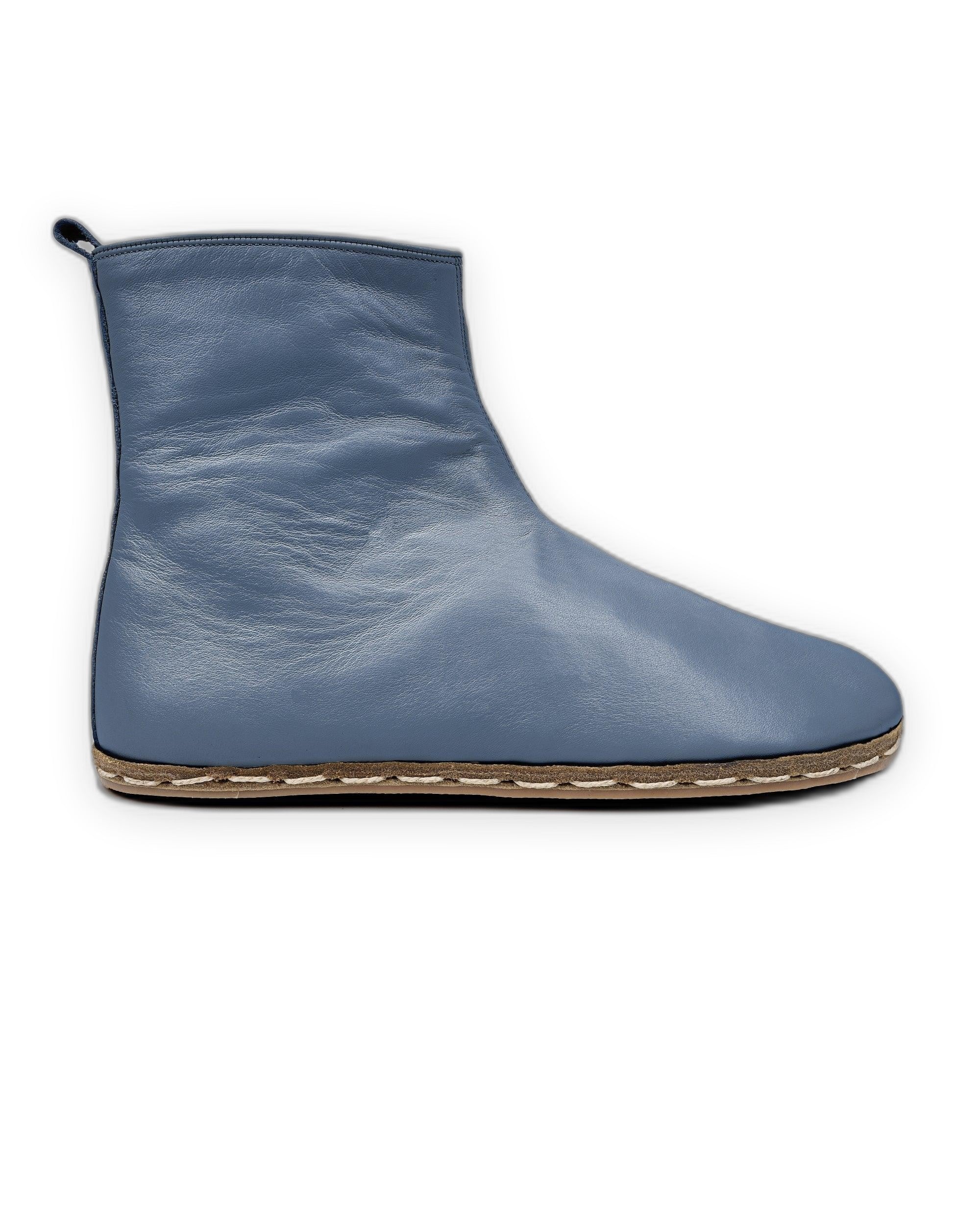 Pair Jean Blue Chelsea Boots - Barefoot Wide Toe Calf Leather | Bespoky
