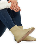 Women's Yellow Chelsea Boots - Handcrafted Calf Leather Wide Toe Box | Bespoky