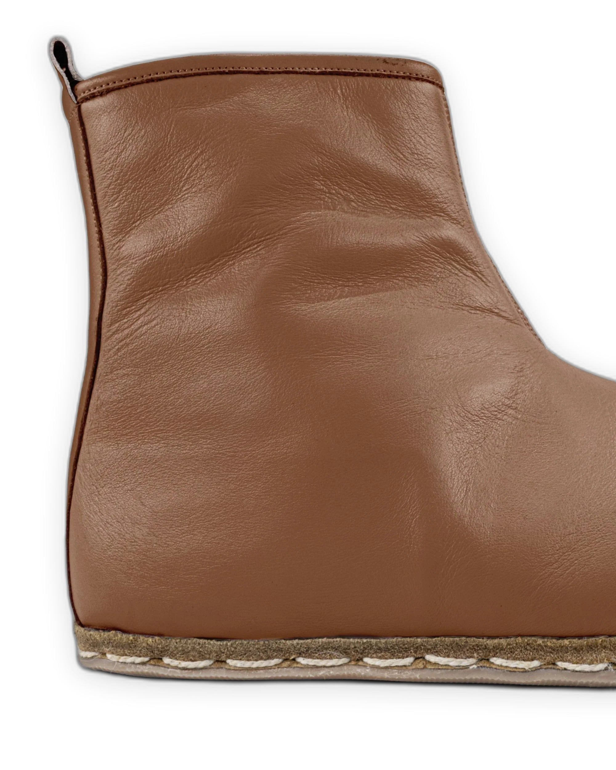 Close-up calf leather - Tan Chelsea Boots Detail | Bespoky