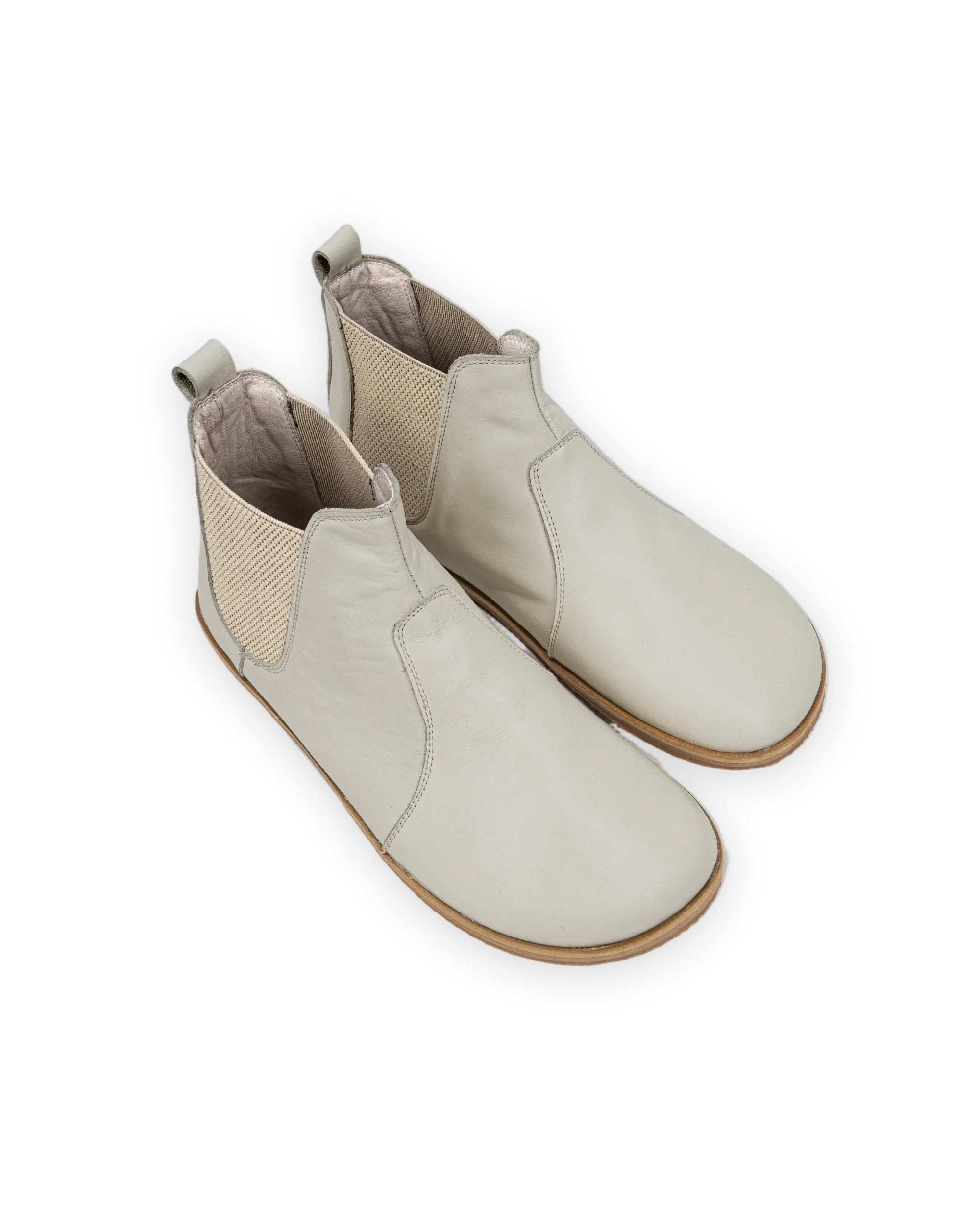 Women's Lucas Beige Chelsea Boots - Handcrafted Calf Leather Wide Toe Box | Bespoky
