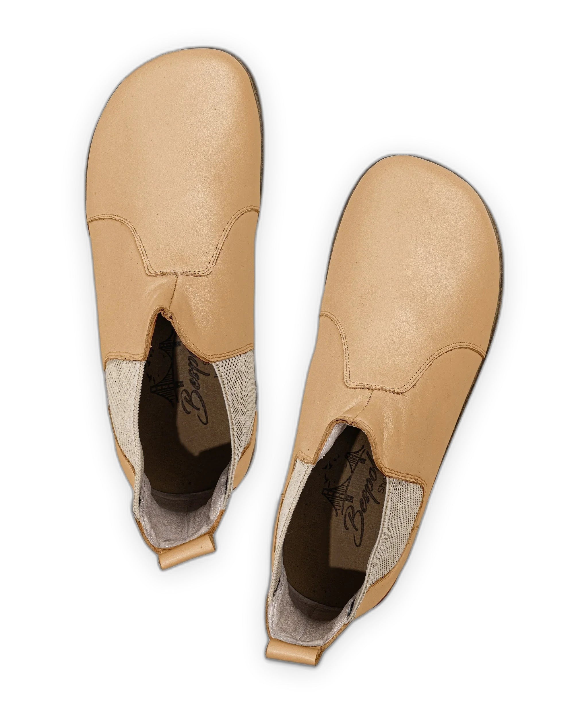 Side view Melon Yellow Chelsea Boots - Calf Leather Zero Drop | Bespoky