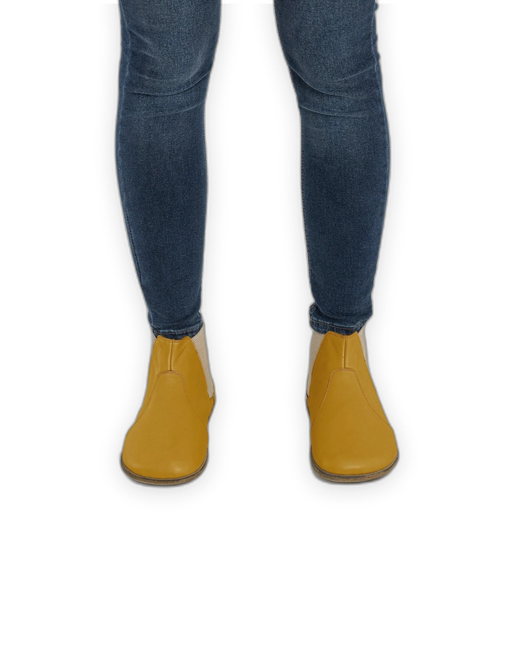 Detail Mustard Chelsea Boots - Handcrafted Calf Leather Turkey | Bespoky
