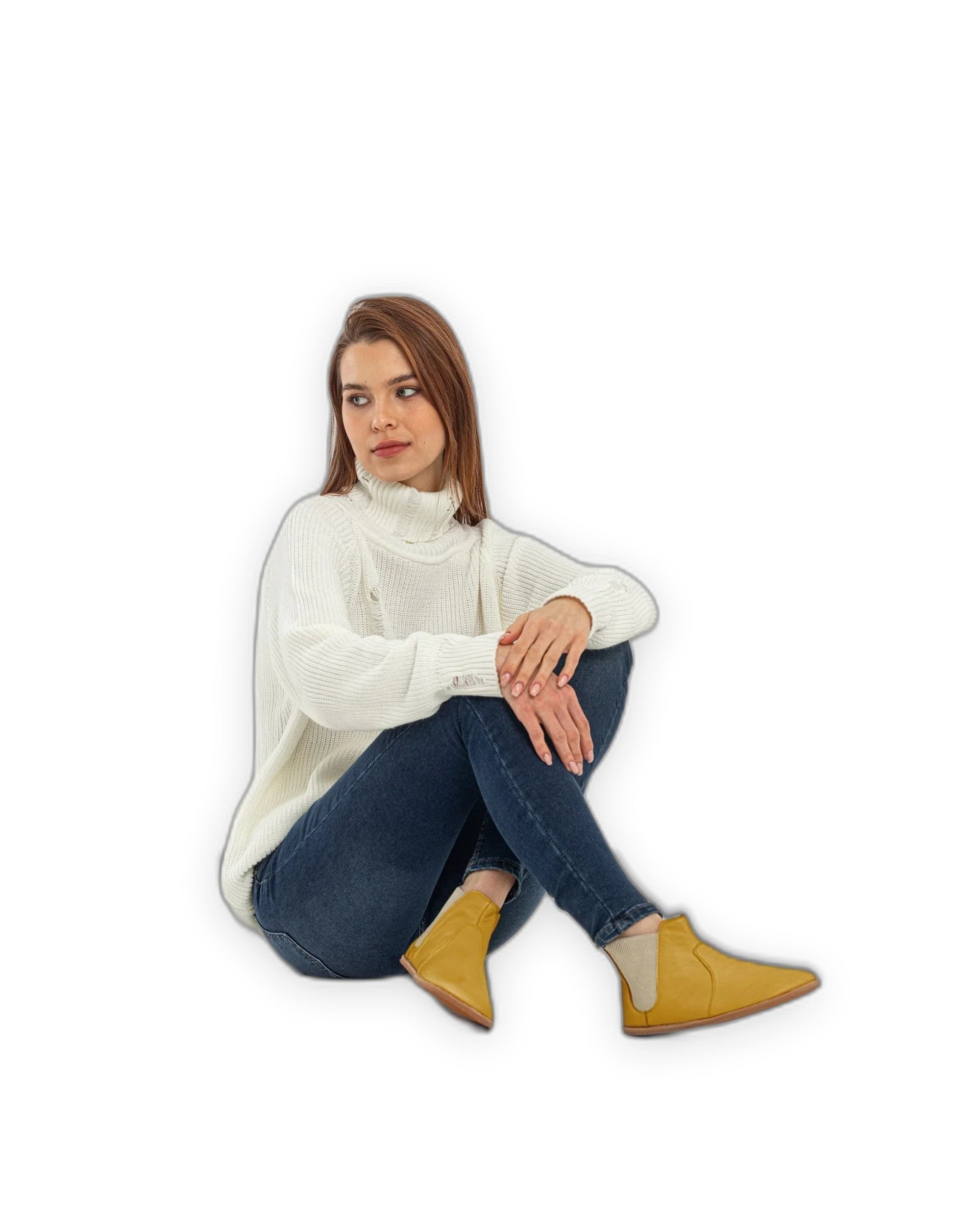Close-up calf leather - Mustard Chelsea Boots Detail | Bespoky