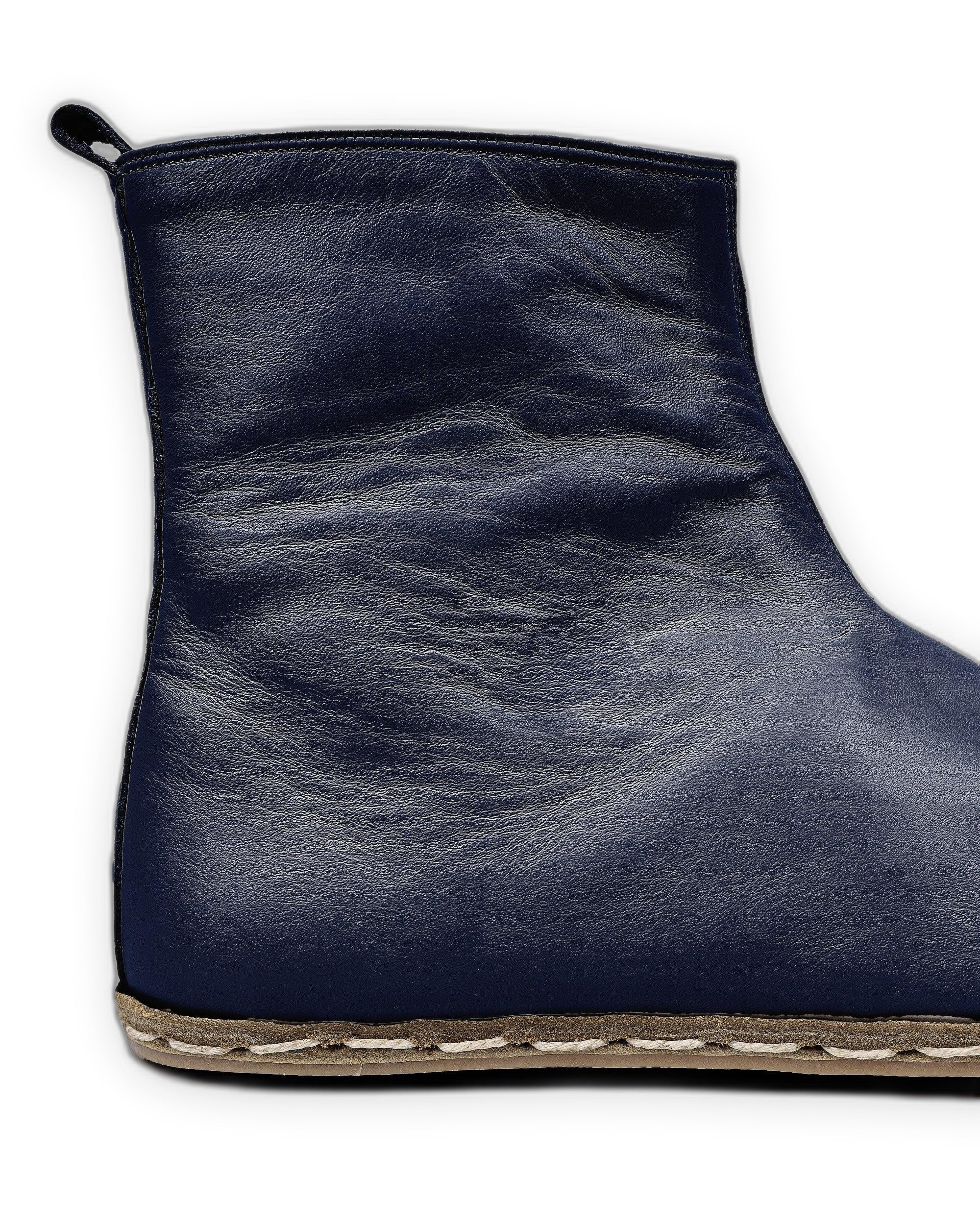 Top view Navy Blue Chelsea Boots - Handcrafted Calf Leather | Bespoky