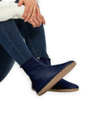 Women's Navy Blue Chelsea Boots - Handcrafted Calf Leather Wide Toe Box | Bespoky