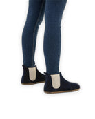 Pair Navy Chelsea Boots - Barefoot Wide Toe Calf Leather | Bespoky