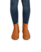 Pair Orange Chelsea Boots - Barefoot Wide Toe Calf Leather | Bespoky