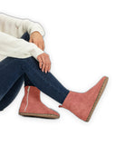 Women's Pink Chelsea Boots - Handcrafted Calf Leather Wide Toe Box | Bespoky