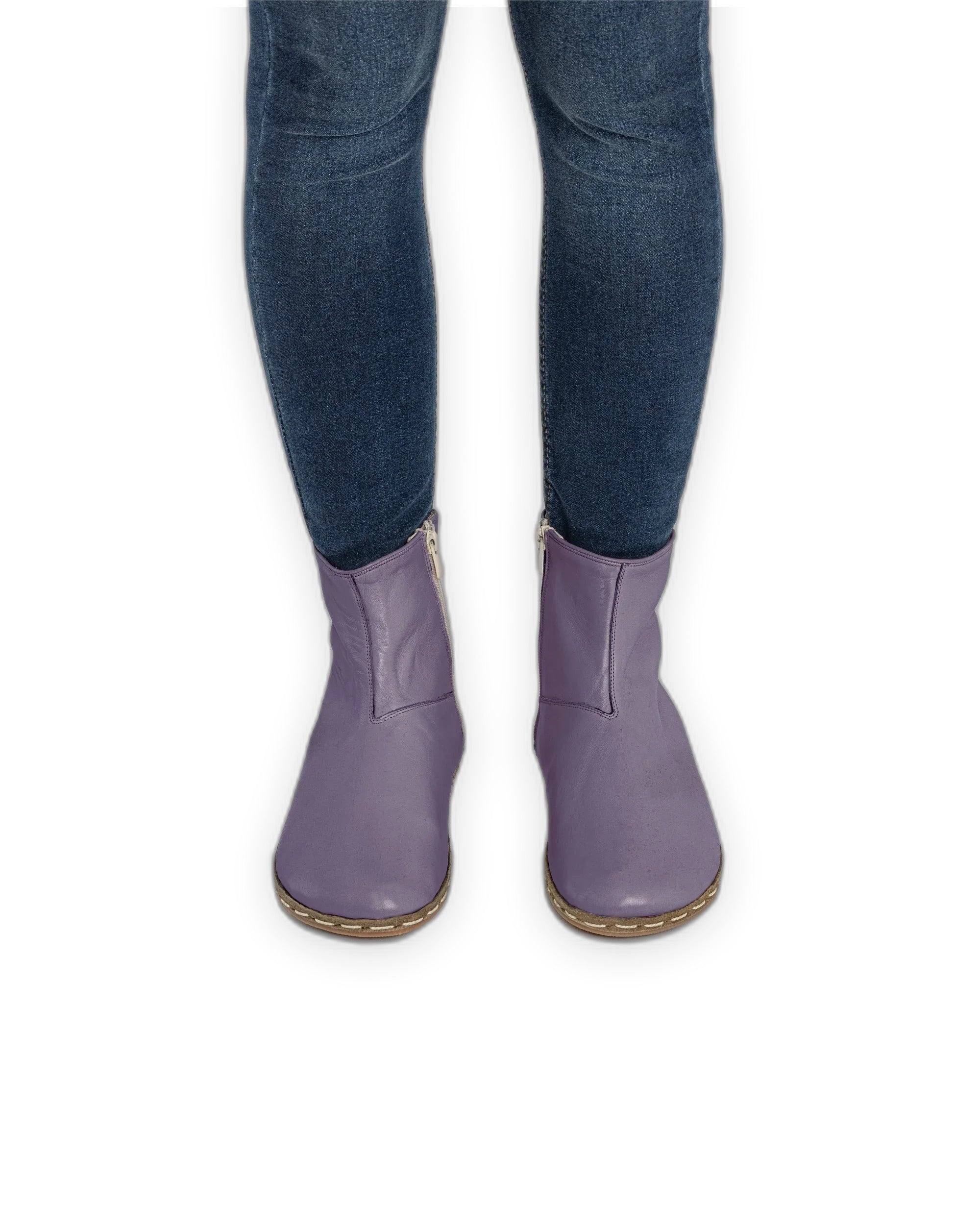 Detail Purple Chelsea Boots - Handcrafted Calf Leather Turkey | Bespoky