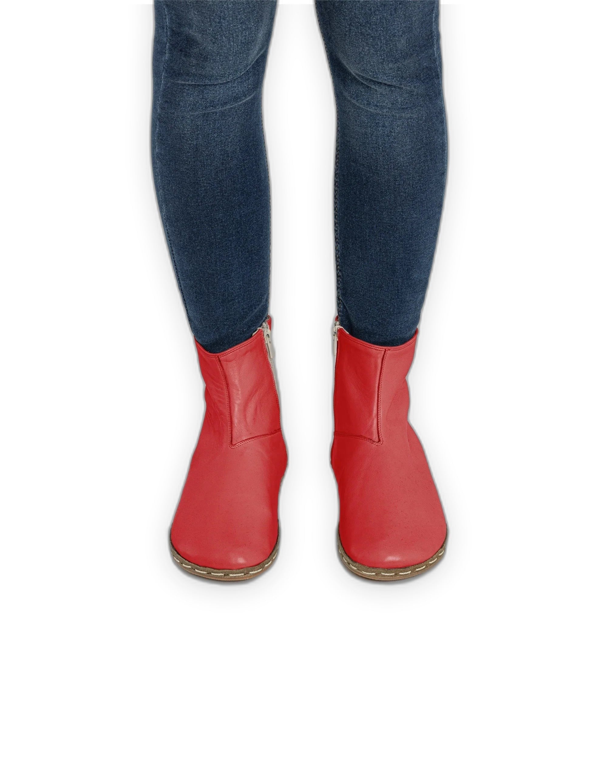 Detail Red Chelsea Boots - Handcrafted Calf Leather Turkey | Bespoky