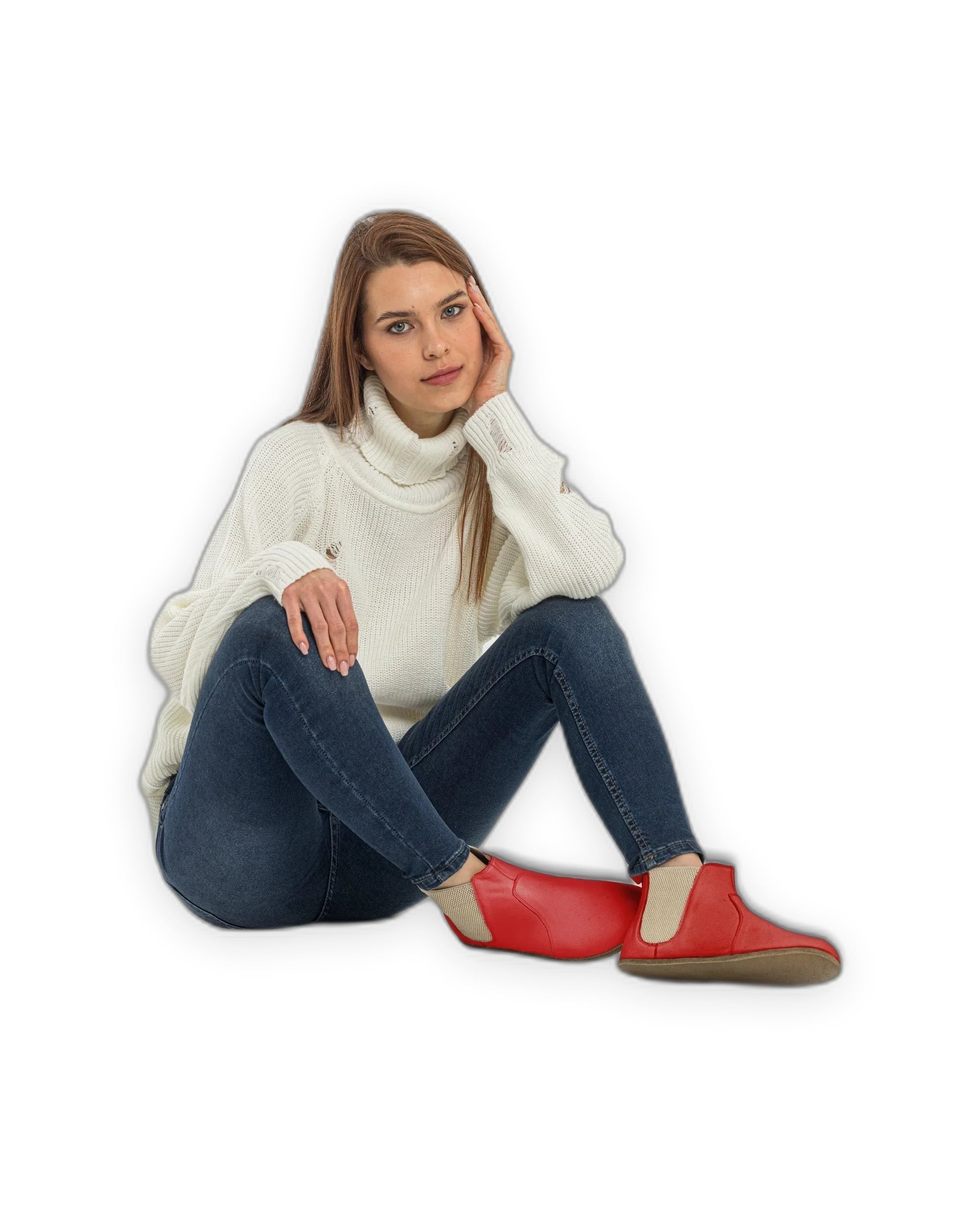 Close-up calf leather - Red Chelsea Boots Detail | Bespoky