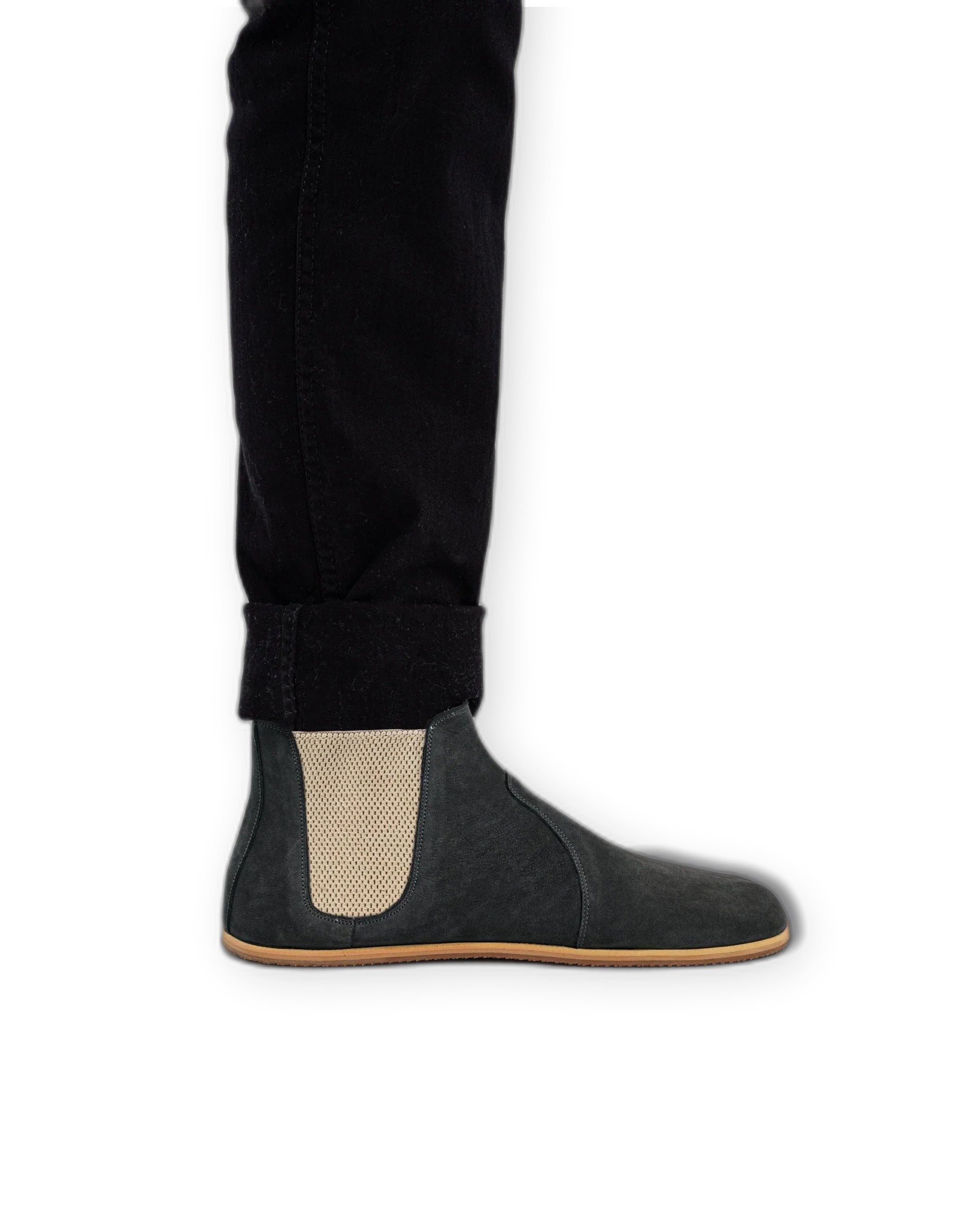 Pair Smoked Chelsea Boots - Barefoot Wide Toe Calf Leather | Bespoky