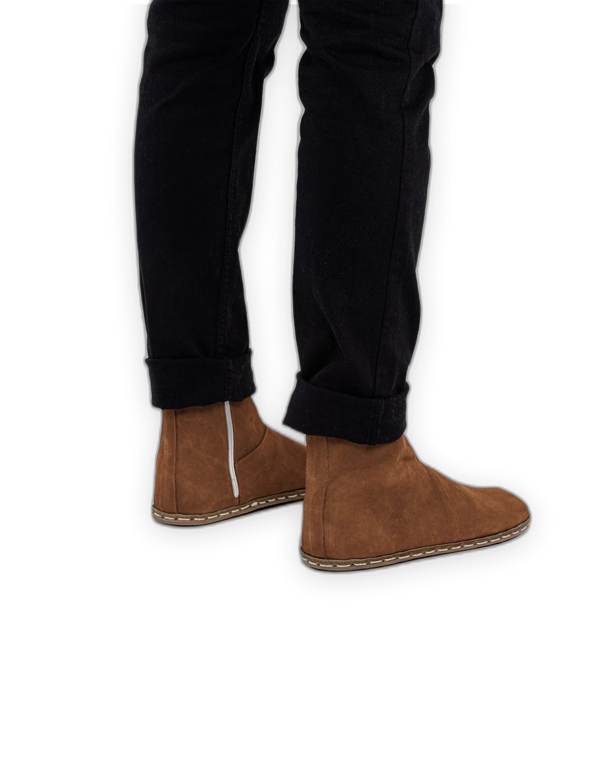 Pair Tan Chelsea Boots - Barefoot Wide Toe Calf Leather | Bespoky