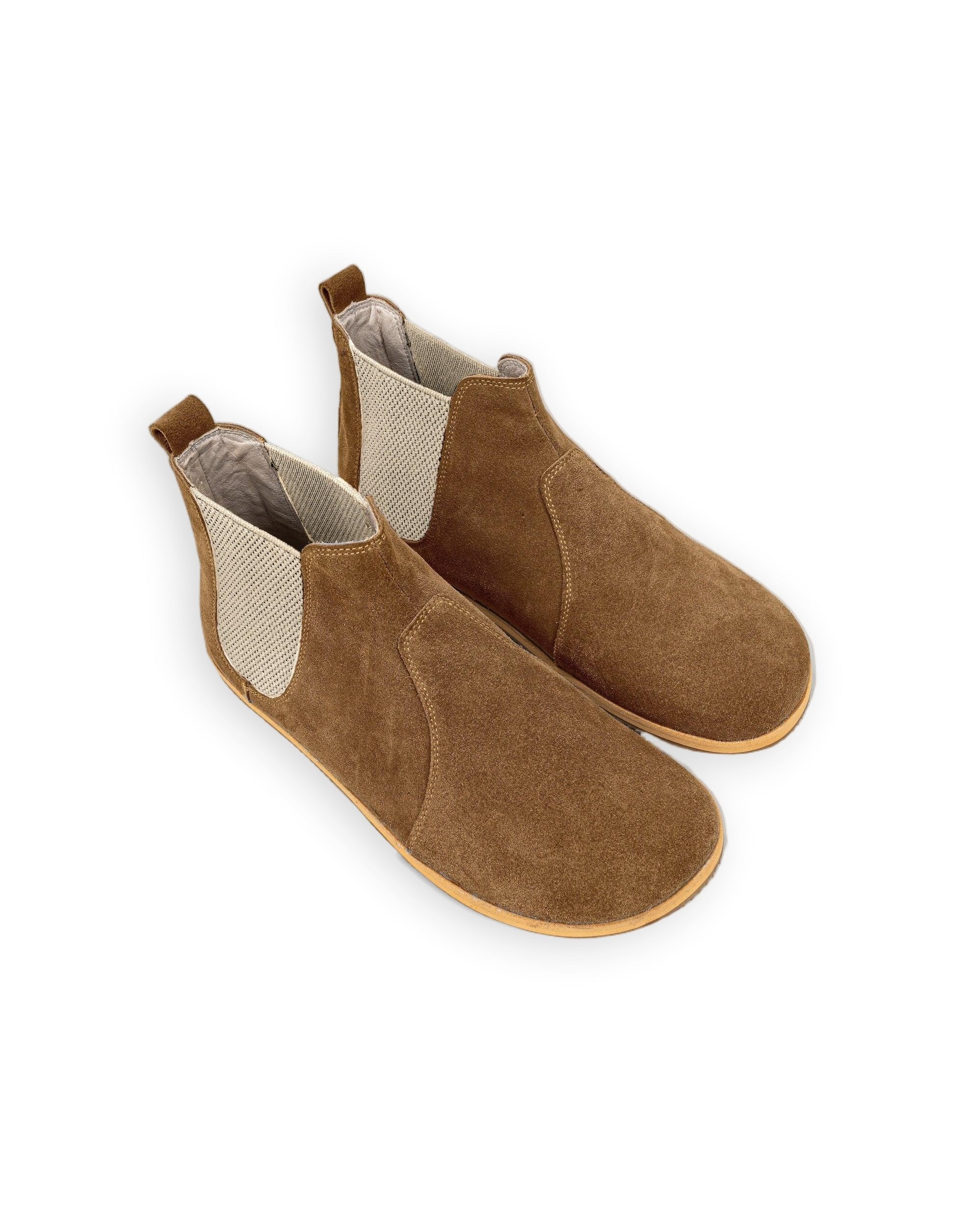 Women's Tan Chelsea Boots - Handcrafted Calf Leather Wide Toe Box | Bespoky