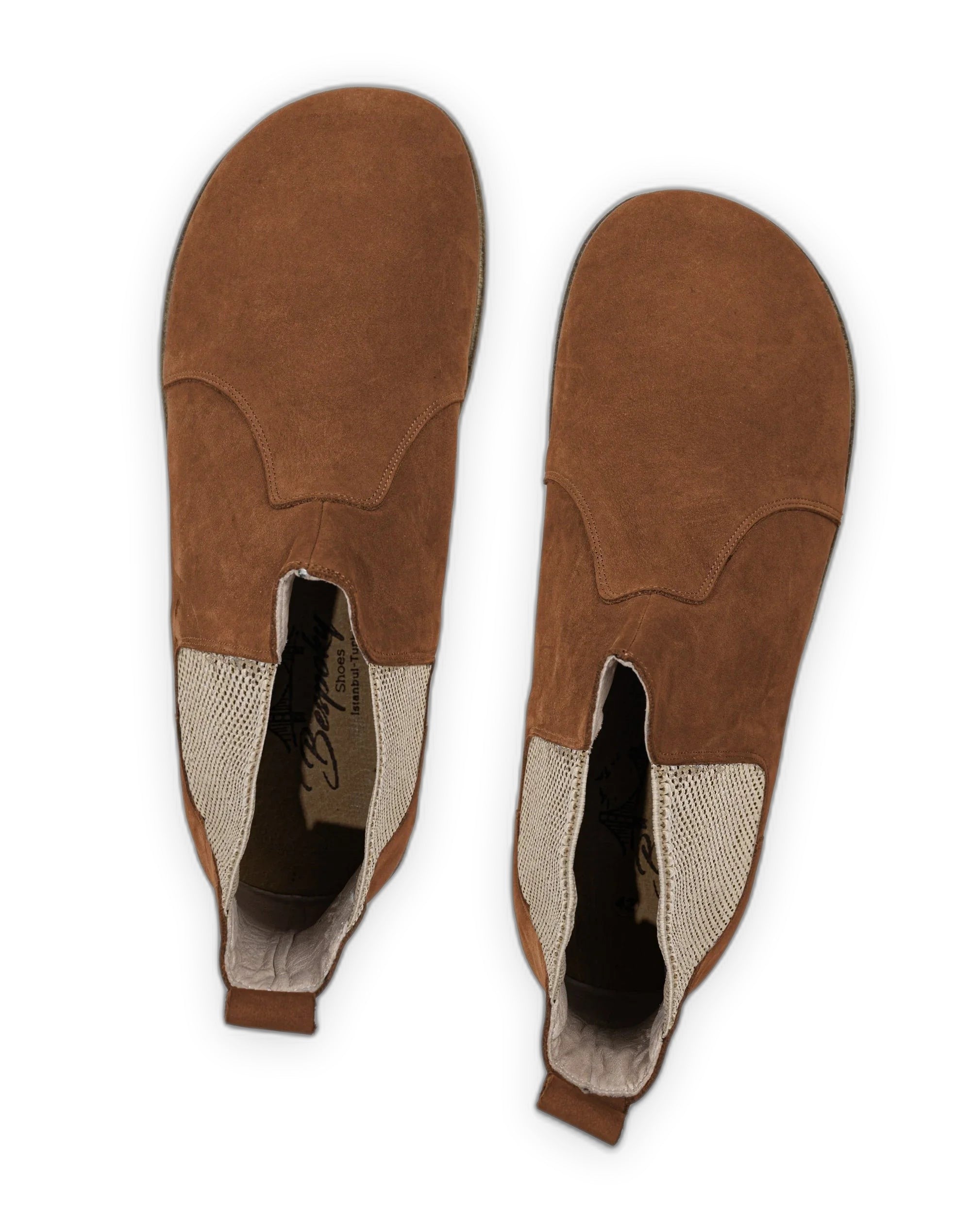 Side view Tan Chelsea Boots - Calf Leather Zero Drop | Bespoky