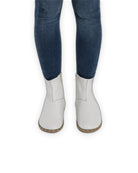Top view White Chelsea Boots - Handcrafted Calf Leather | Bespoky