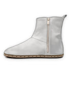 Pair White Chelsea Boots - Barefoot Wide Toe Calf Leather | Bespoky
