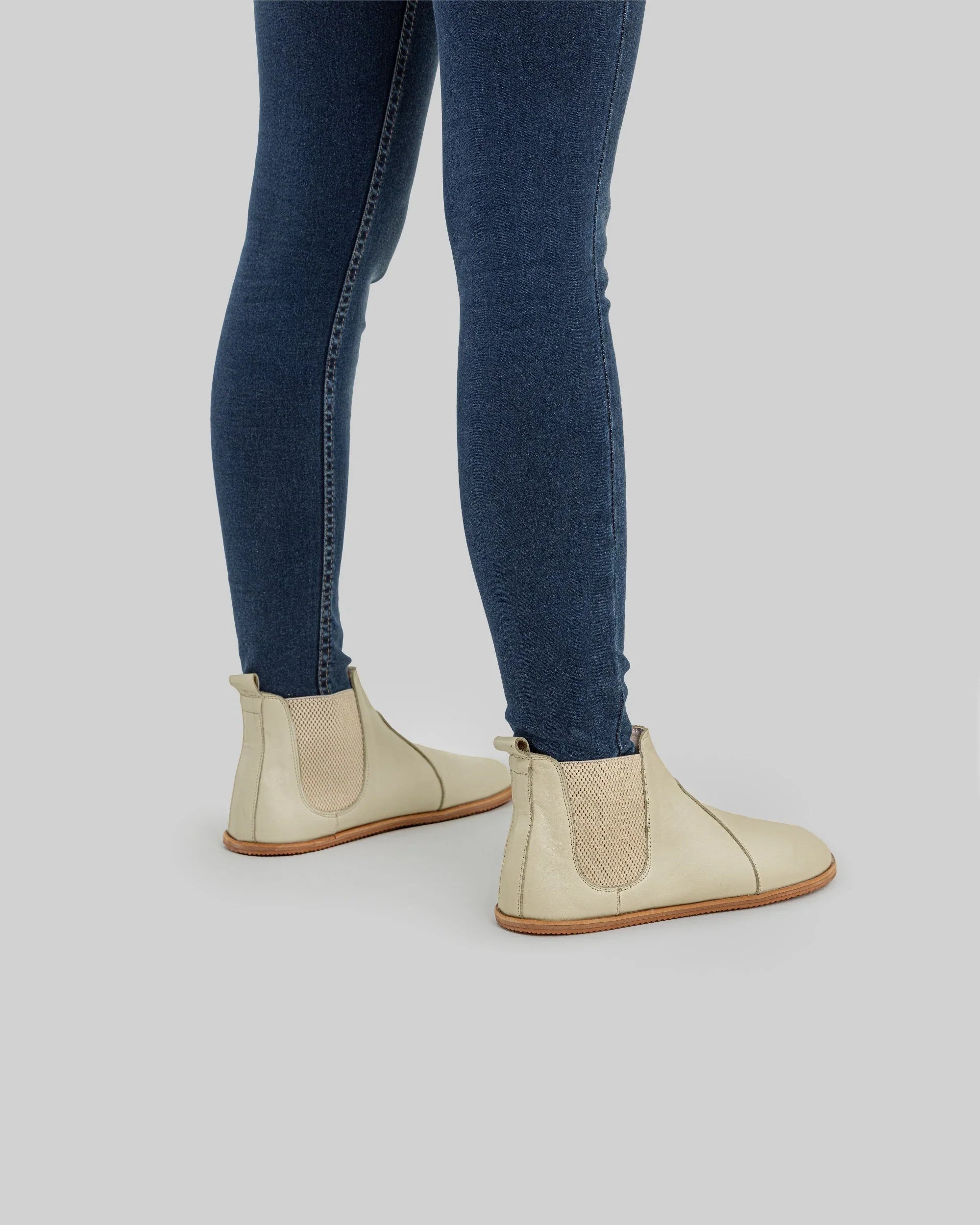 Top view Beige Chelsea Boots - Handcrafted Calf Leather | Bespoky