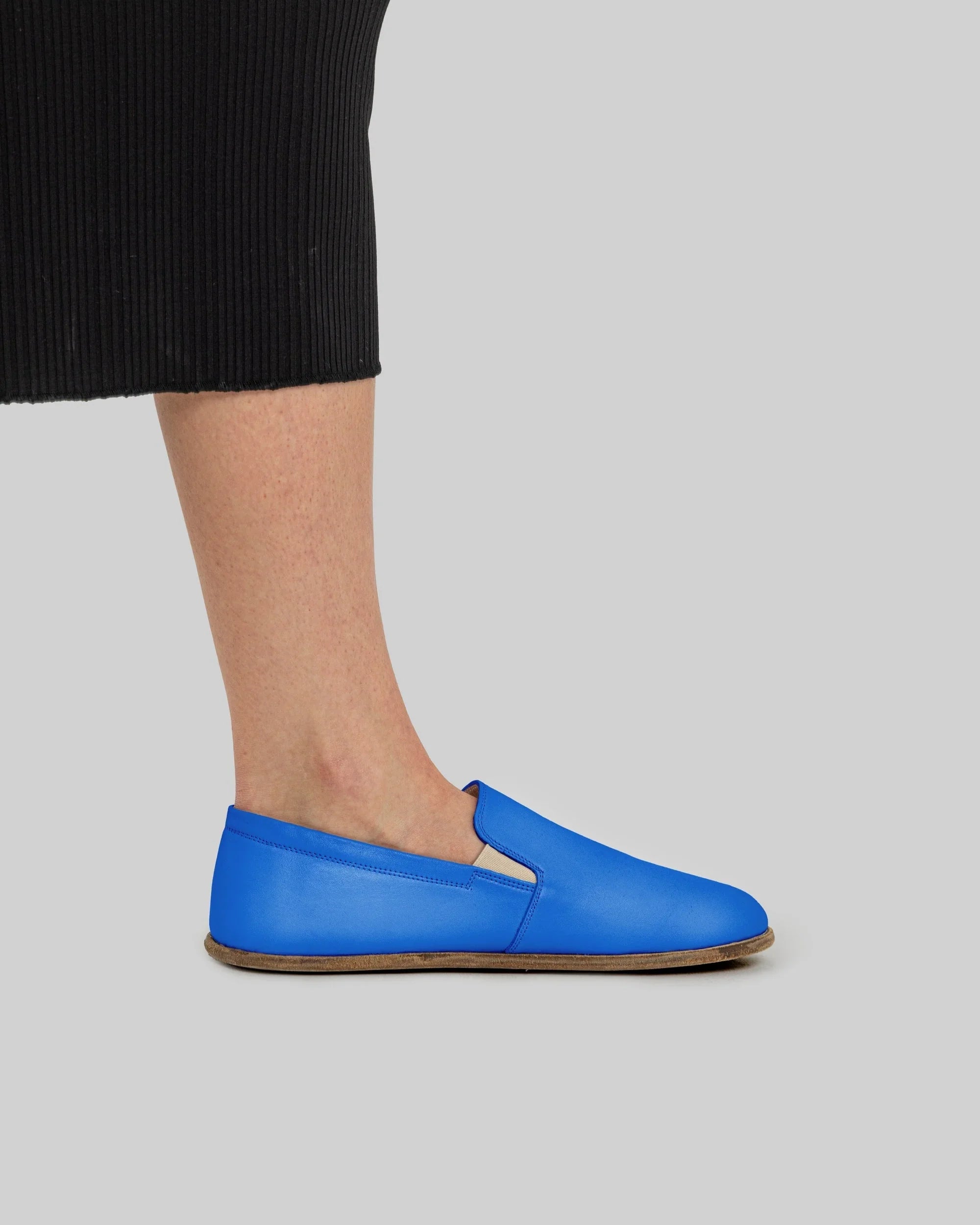 Back view Blue Barefoot Shoes - Calf Leather Handcrafted | Bespoky