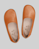 Top view Orange Ballet Flats - Handcrafted Calf Leather | Bespoky