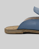 Detail Jean Blue Pointed Toe Mules - Handcrafted Calf Leather Turkey | Bespoky