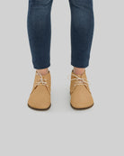 Close-up calf leather - Melon Yellow Ankle Boots Detail | Bespoky