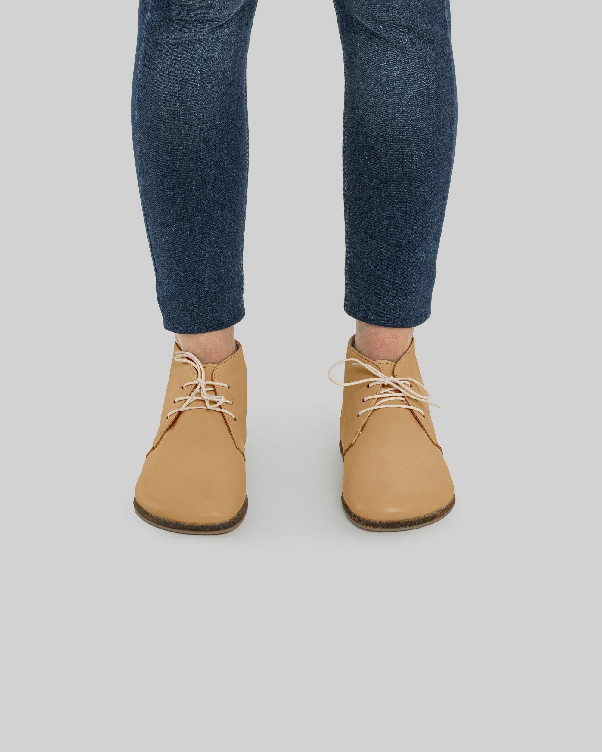 Close-up calf leather - Melon Yellow Ankle Boots Detail | Bespoky
