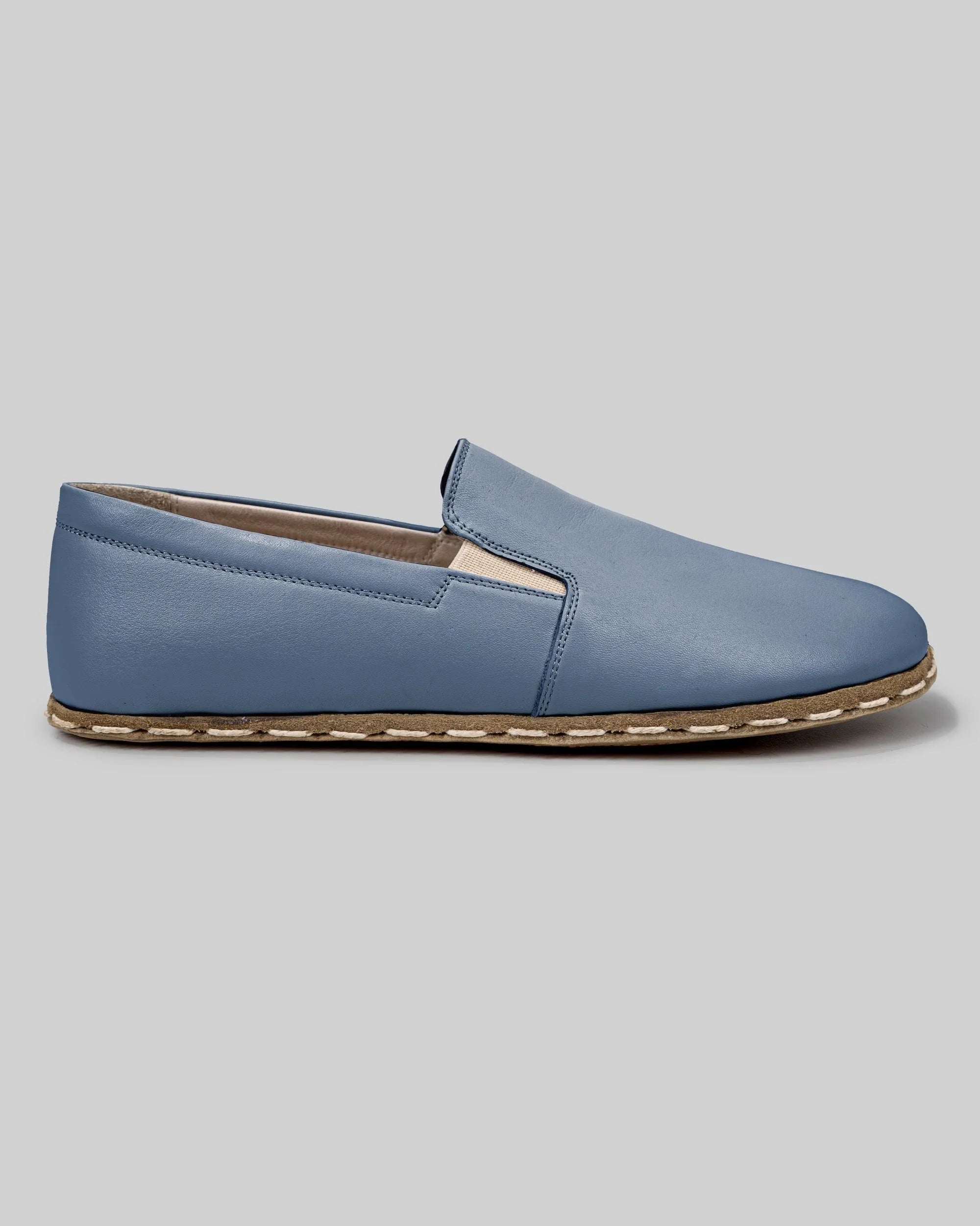 Pair Jean Blue Barefoot Shoes - Barefoot Wide Toe Calf Leather | Bespoky