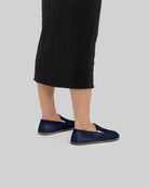 Detail Navy Blue Barefoot Shoes - Handcrafted Calf Leather Turkey | Bespoky