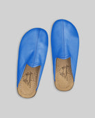 Pair Blue Slippers - Barefoot Wide Toe Calf Leather | Bespoky