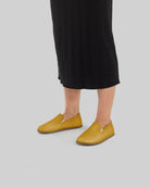 Top view Mustard Barefoot Shoes - Handcrafted Calf Leather | Bespoky