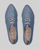 Side view Jean Blue Pointed Toe Oxford - Calf Leather Zero Drop | Bespoky