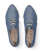 Side view Jean Blue Pointed Toe Oxford - Calf Leather Zero Drop | Bespoky