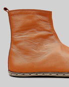 Close-up calf leather - Orange Chelsea Boots Detail | Bespoky