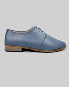 Detail Jean Blue Pointed Toe Oxford - Handcrafted Calf Leather Turkey | Bespoky